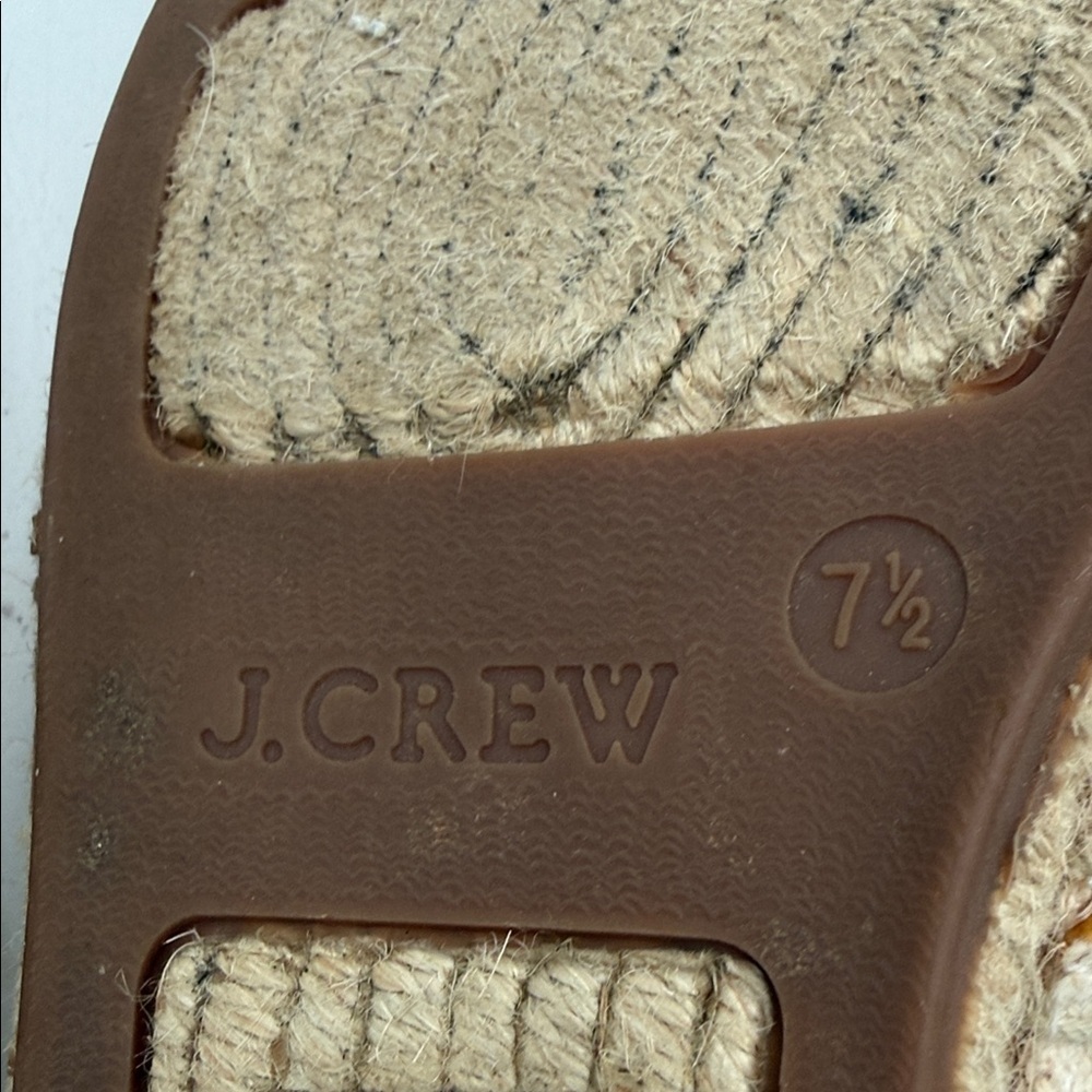 J. Crew Beige Espadrilles Fruit Embroidery canvas women 7.5 slip on beach vacay - Picture 8 of 8